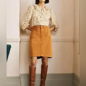 Boden Patch Pocket Skirt Teakwood Brown